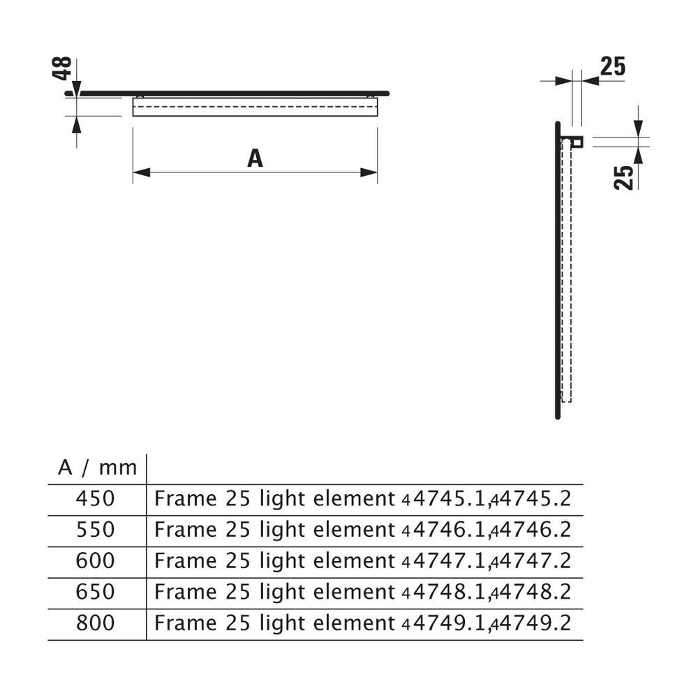 Laufen LED-Leuchte horizontal Frame 25 25x600x25mm, für Schalter glanzeloxiert... LAUFEN-H4474719000071 7612738296827 (Abb. 3)