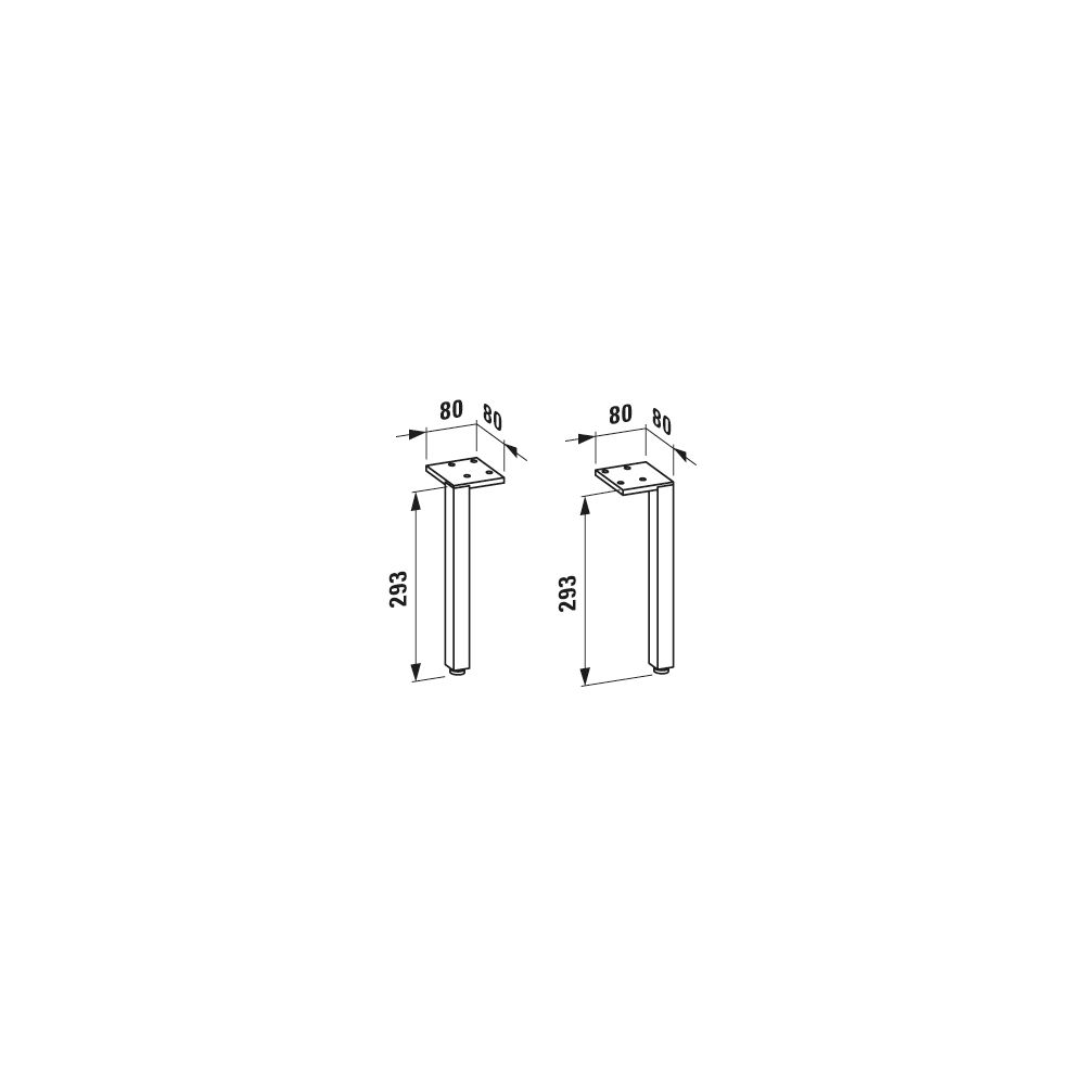 Laufen Füße, 2 Stück, Laufen Pro S Set BASE, Aluminium... LAUFEN-H4831050960041 7612738915803 (Abb. 2)
