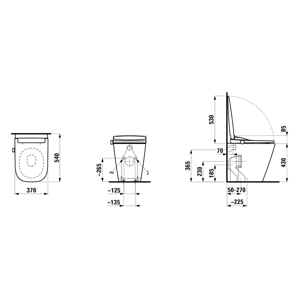 Laufen Dusch-Tiefspül-WC bodenstehend Cleanet Meda, spülrandlos mit Fernbedienun... LAUFEN-H605110000S002 7612738162610 (Abb. 2)