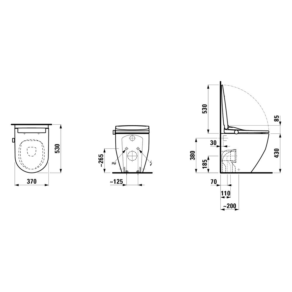 Laufen Dusch-Tiefspül-WC bodenstehend Cleanet Pro, Lite-Version, spülrandlos, We... LAUFEN-H617890000S002 7612738162702 (Abb. 2)