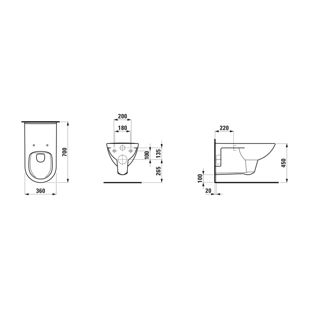 Laufen Tiefspül-WC wandhängend barrierefrei Pro Liberty 700x360mm, Weiß LCC, spü... LAUFEN-H8219544000001 7612738941130 (Abb. 2)