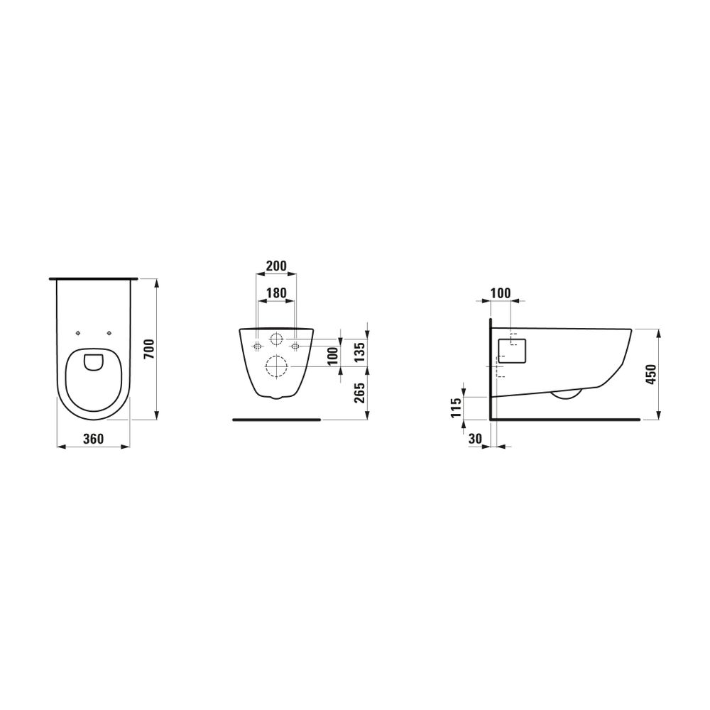 Laufen Tiefspül-WC wandhängend barrierefrei Pro Liberty 700x360mm, Active Weiß L... LAUFEN-H821960A000001 7612738089276 (Abb. 2)