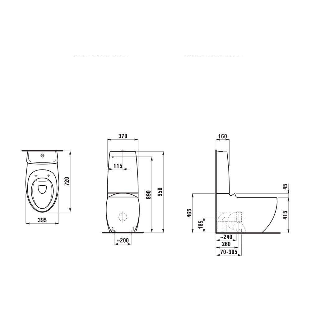 Laufen Stand-Tiefspül-WC Ilbagnoalessi, für Kombination, 395x720x465mm, Kaffee M... LAUFEN-H8229711880001 7612738079178 (Abb. 2)