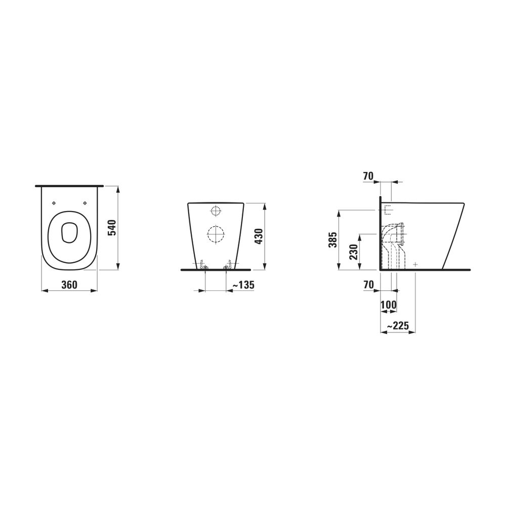 Laufen Stand-Tiefspül-WC MEDA, 540x360x430mm, Weiß, Silent Flush, spülrandlos, A... LAUFEN-H8231110000001 7612738069629 (Abb. 2)