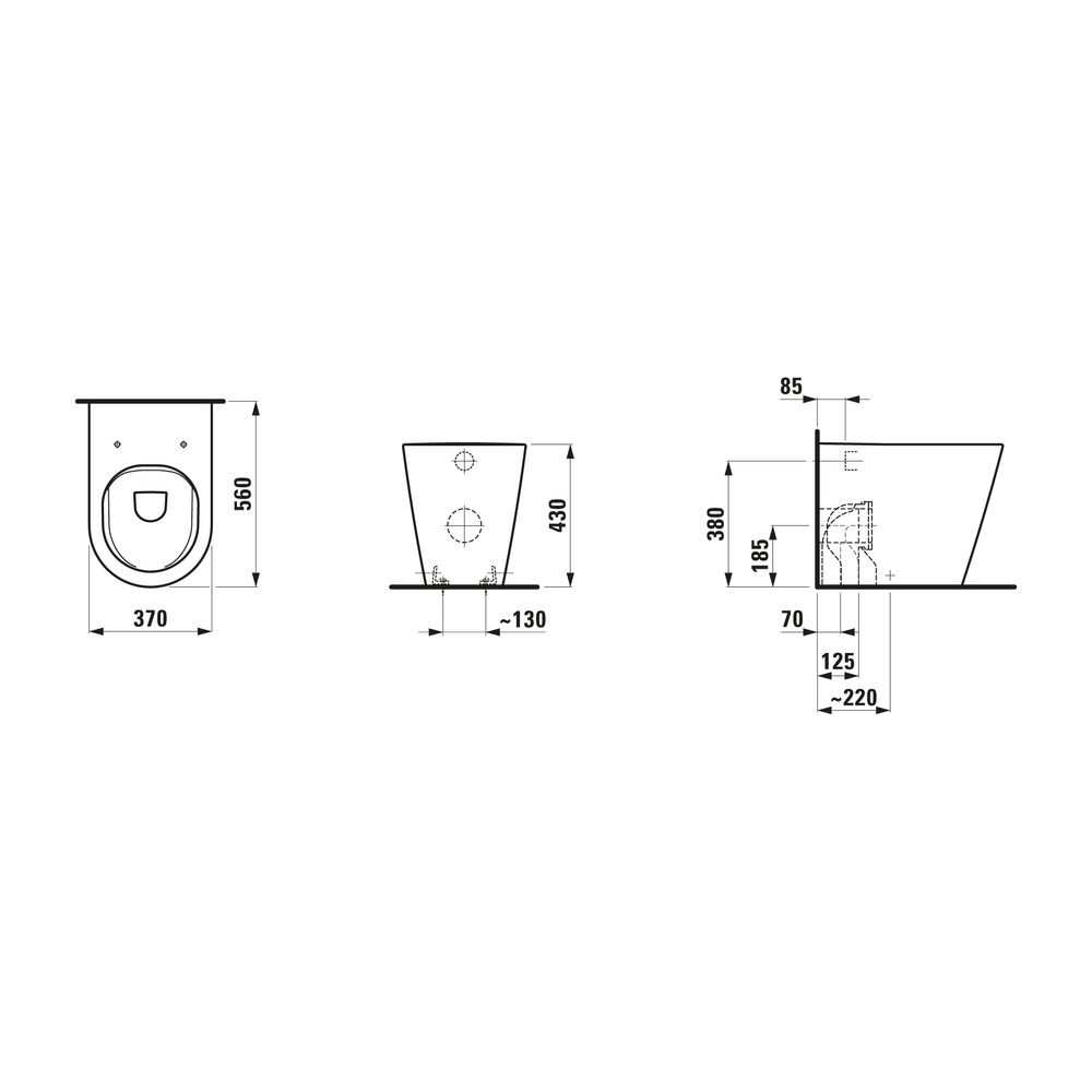 Laufen Stand-Tiefspül-WC Kartell 560x370x430mm, Active Weiß LCC, spülrandlos Abg... LAUFEN-H823337A000001 7612738089320 (Abb. 2)