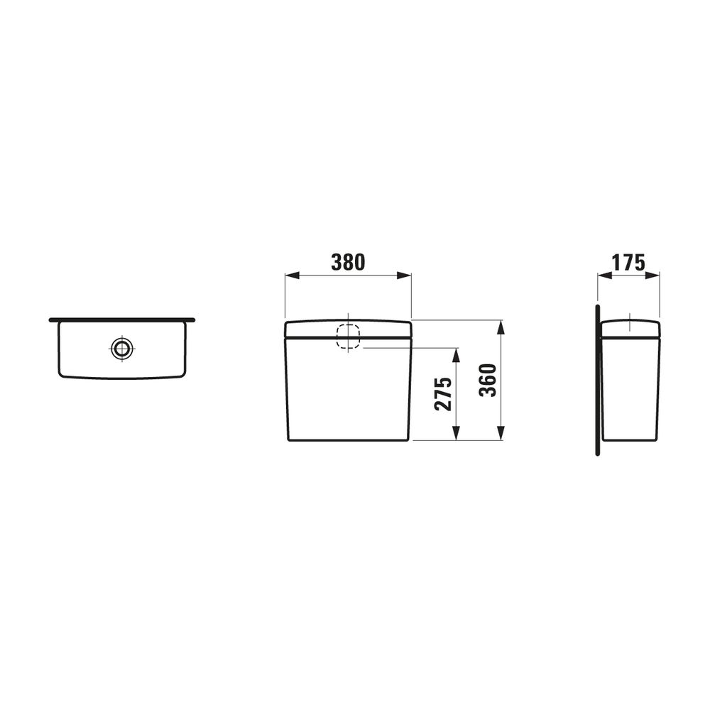 Laufen Spülkasten Laufen Pro 175x380x360mm, Pergamon, Wasseranschluss hinten... LAUFEN-H8269510499711 7612738988944 (Abb. 2)