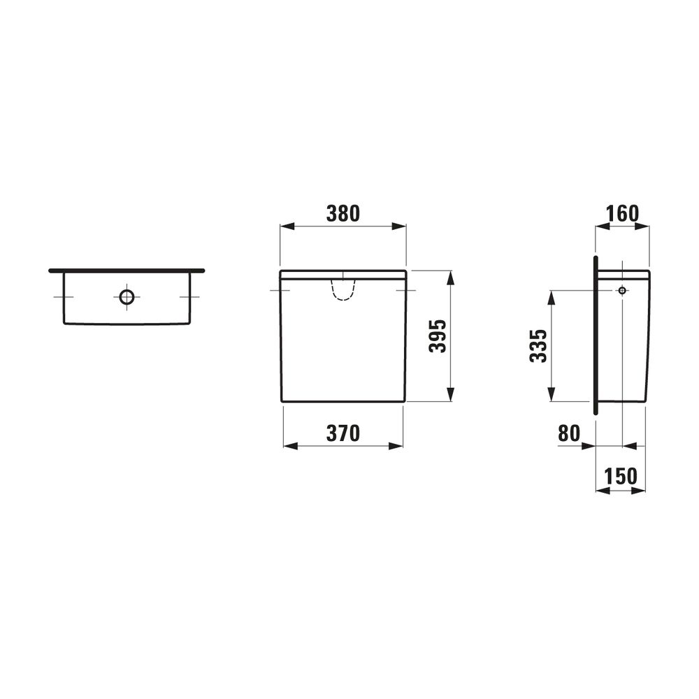 Laufen Spülkasten Kartell 160x380x395mm, Weiß, Wasseranschluss seitlich... LAUFEN-H8293320009721 7612738989767 (Abb. 2)