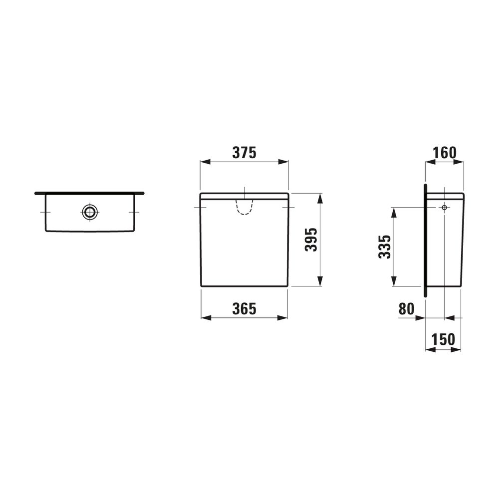 Laufen Spülkasten Laufen Pro 160x375x395mm, Weiß, Wasseranschluss seitlich... LAUFEN-H8299520009721 7612738989224 (Abb. 2)