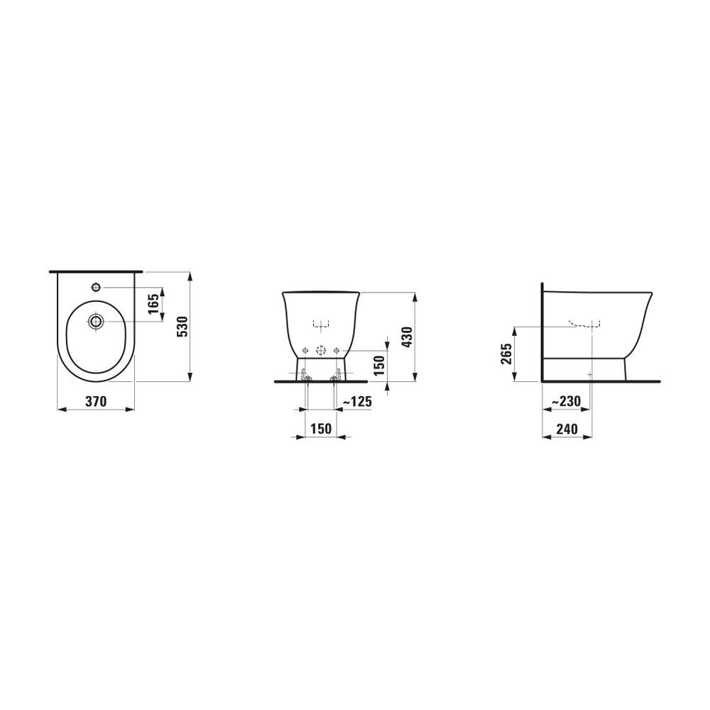 Laufen Standbidet The New Classic 530x370x430mm, Weiß LCC, 1 Hahnloch, ohne seit... LAUFEN-H8328514003021 7612738950118 (Abb. 2)