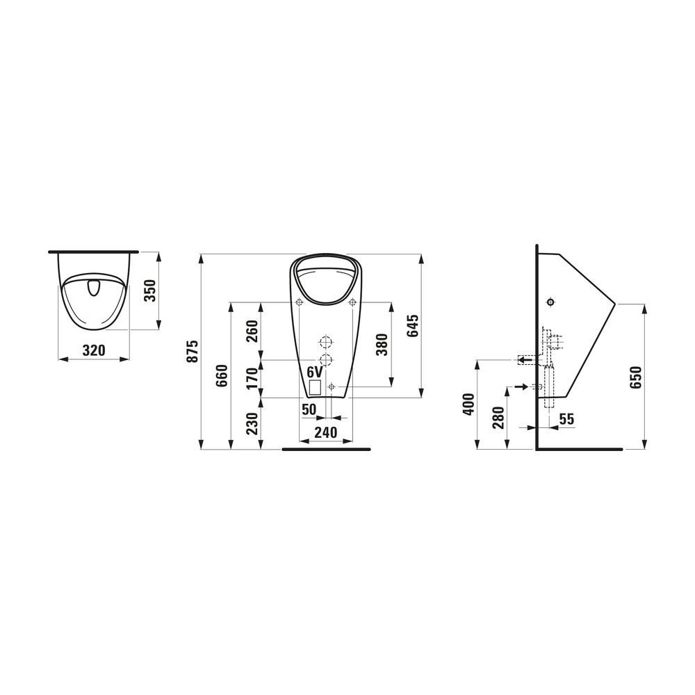 Laufen Absaugeurinal CAPRINO PLUS 350x320x645mm, Mattweiß, spülrandlos, Wasserzu... LAUFEN-H8410667574011 7612738976842 (Abb. 2)