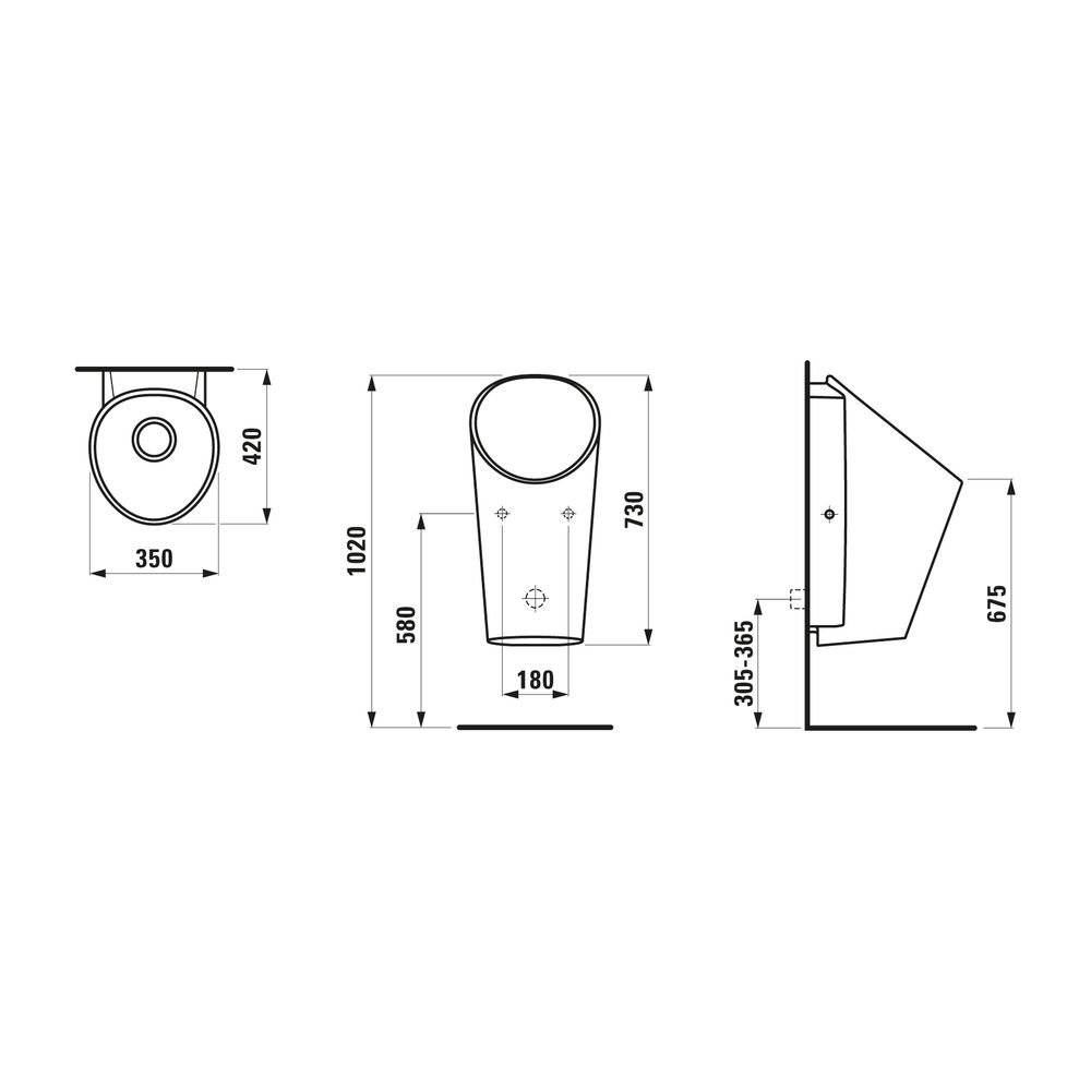 Laufen wasserloses Urinal LEMA 420x350x730mm, Weiß LCC, ohne Steuerung... LAUFEN-H8431974004011 7612738956622 (Abb. 2)