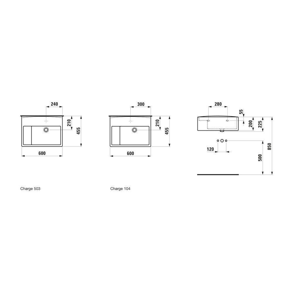 Laufen Klassenzimmerbecken College 455x600mm, 1 Hahnloch, Mitte des Innenbeckens... LAUFEN-H8576000005031 4014804191471 (Abb. 2)