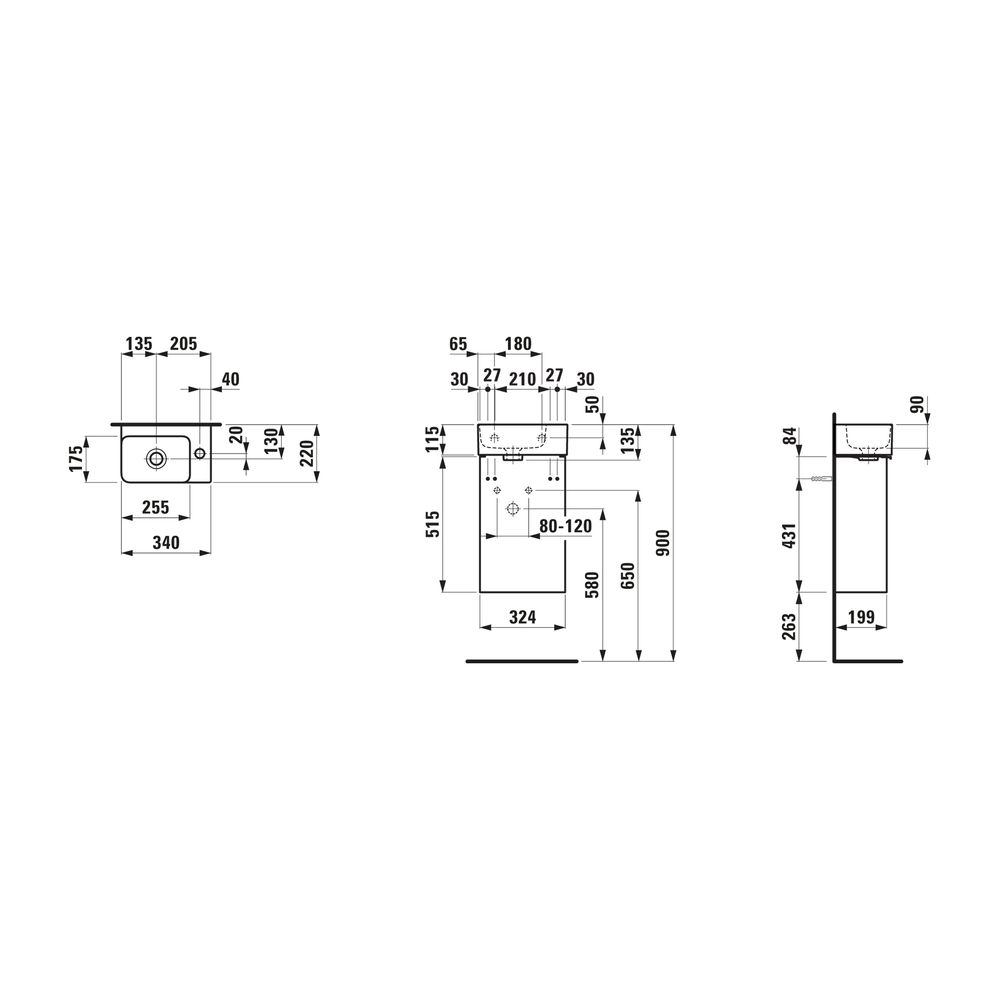 Laufen Waschtischunterbau BASE für VAL 199x324x515mm, Ulme dunkel, 1 Tür Scharni... LAUFEN-H4030521102631 7612738980634 (Abb. 2)
