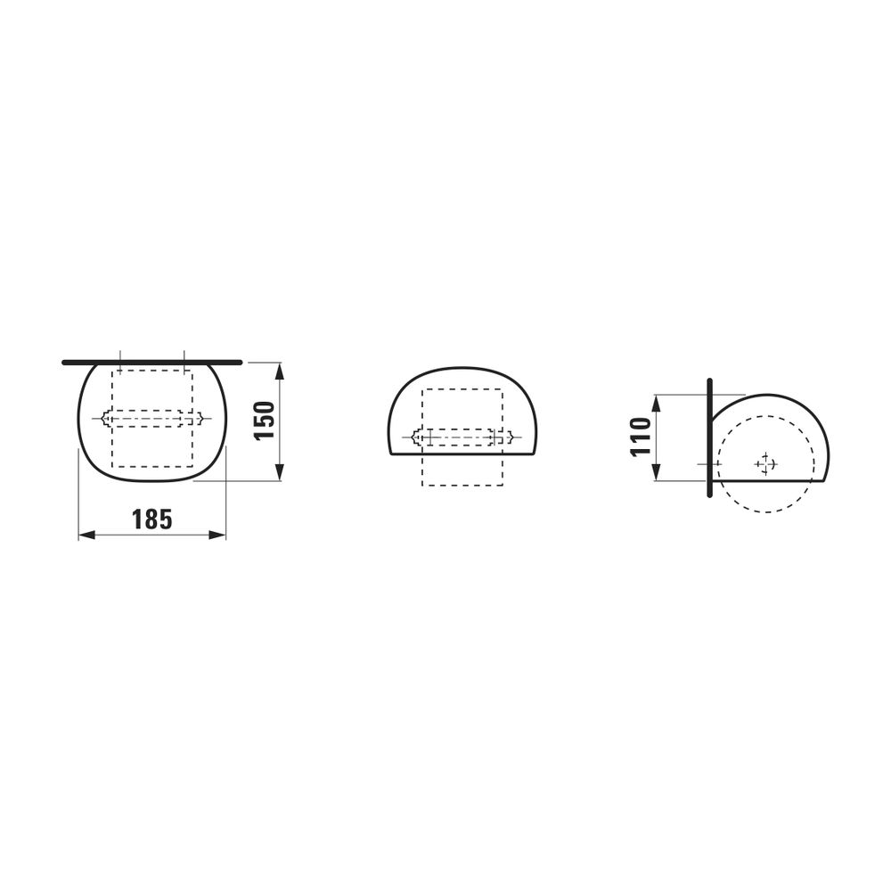 Laufen Keramischer Papierrollenhalter, Ilbagnoalessi, 150x185x110mm, Mattweiß, M... LAUFEN-H8709707570001 7612738079376 (Abb. 2)
