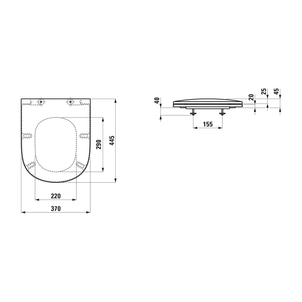 Laufen WC-Sitz Deckel LUA mit Absenkautomatik abnehmbar passend zu WCs, Weiß... LAUFEN-H8910830000001 7612738982577 (Abb. 2)
