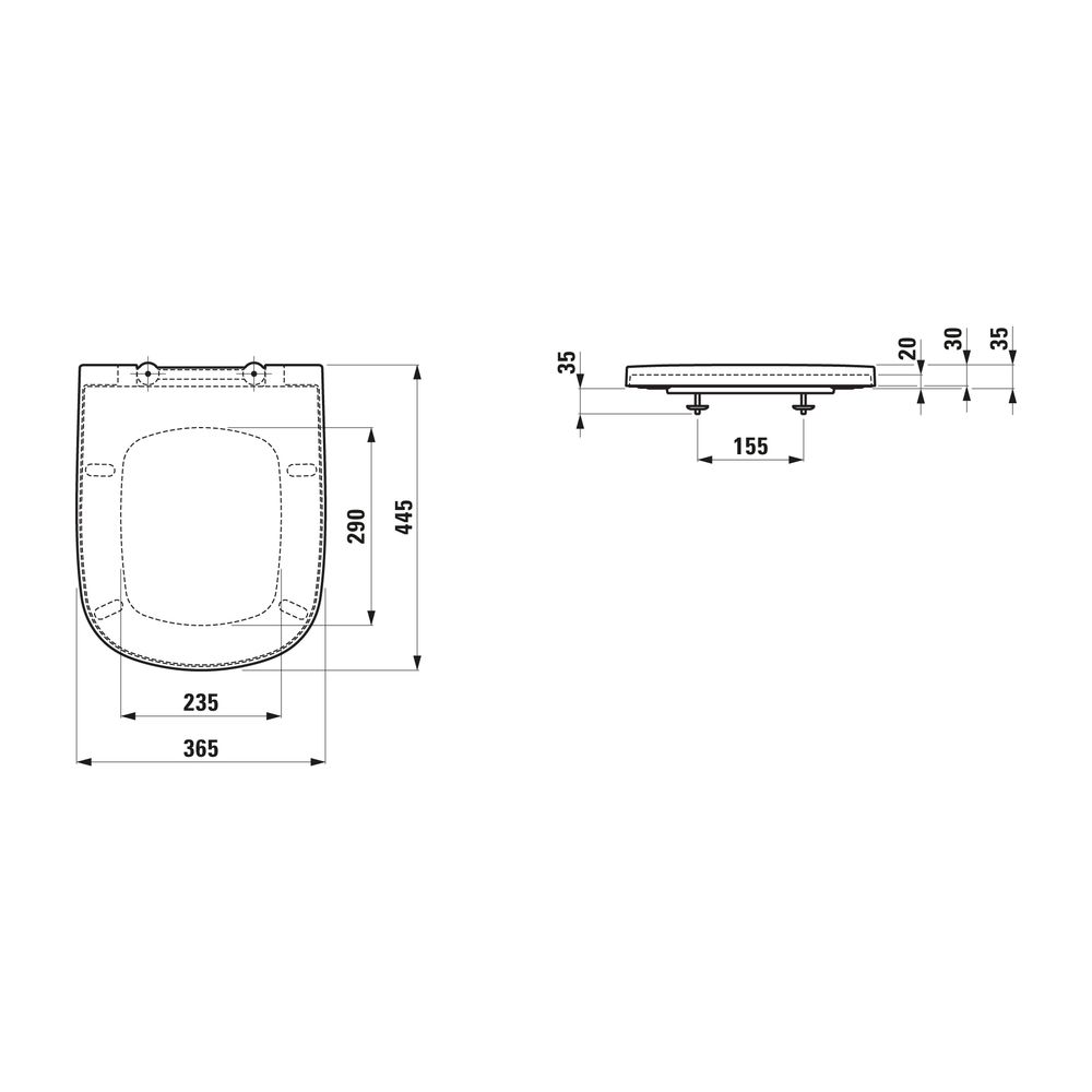 Laufen WC-Sitz Deckel Palmoba abnehmbar, Mattweiß... LAUFEN-H8918027570001 4014804842601 (Abb. 2)