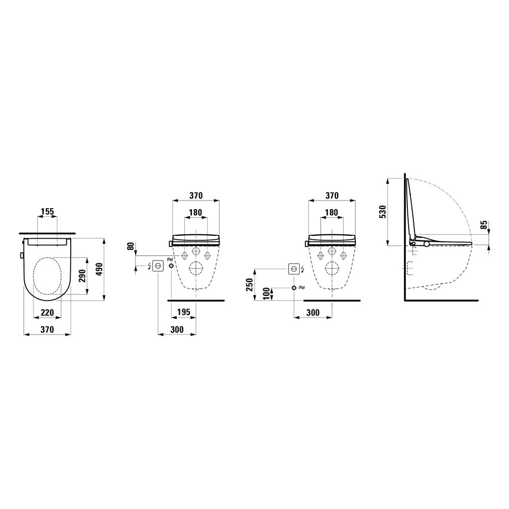 Laufen Dusch-WC Aufsatz Cleanet Sit, mit Fernbedienung, Föhn und Sitzheizung, Ne... LAUFEN-H8918910000001 7612738118587 (Abb. 2)