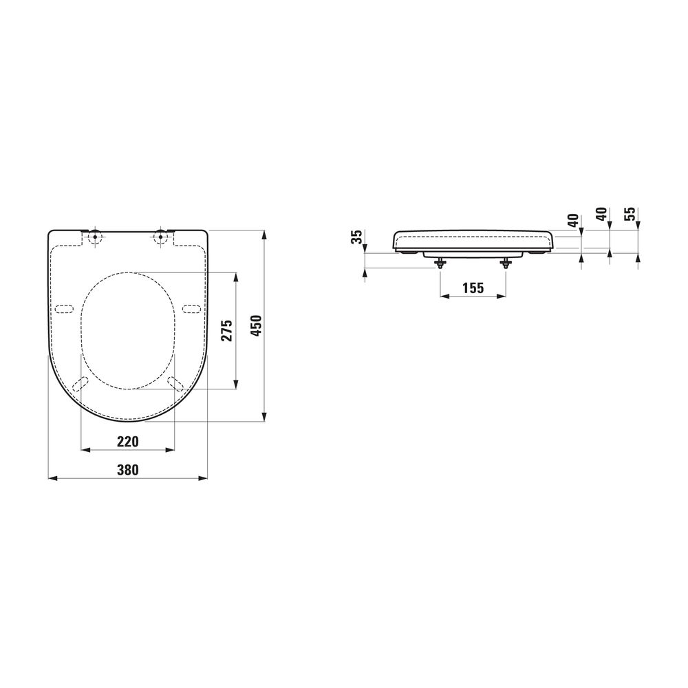 Laufen WC-Sitz mit abnehmbaren Deckel Pro Modell H896950 ohne Absenkautomatik, W... LAUFEN-H8969503000001 4014804779655 (Abb. 2)
