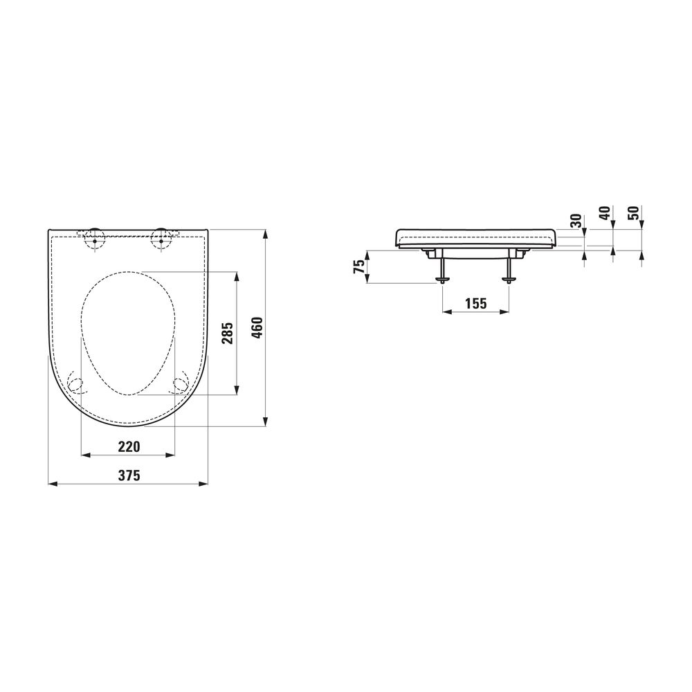 Laufen WC-Sitz Deckel Laufen Pro, ohne Absenkautomatik abnehmbar Weiß H898950... LAUFEN-H8989503000001 4014804812451 (Abb. 2)
