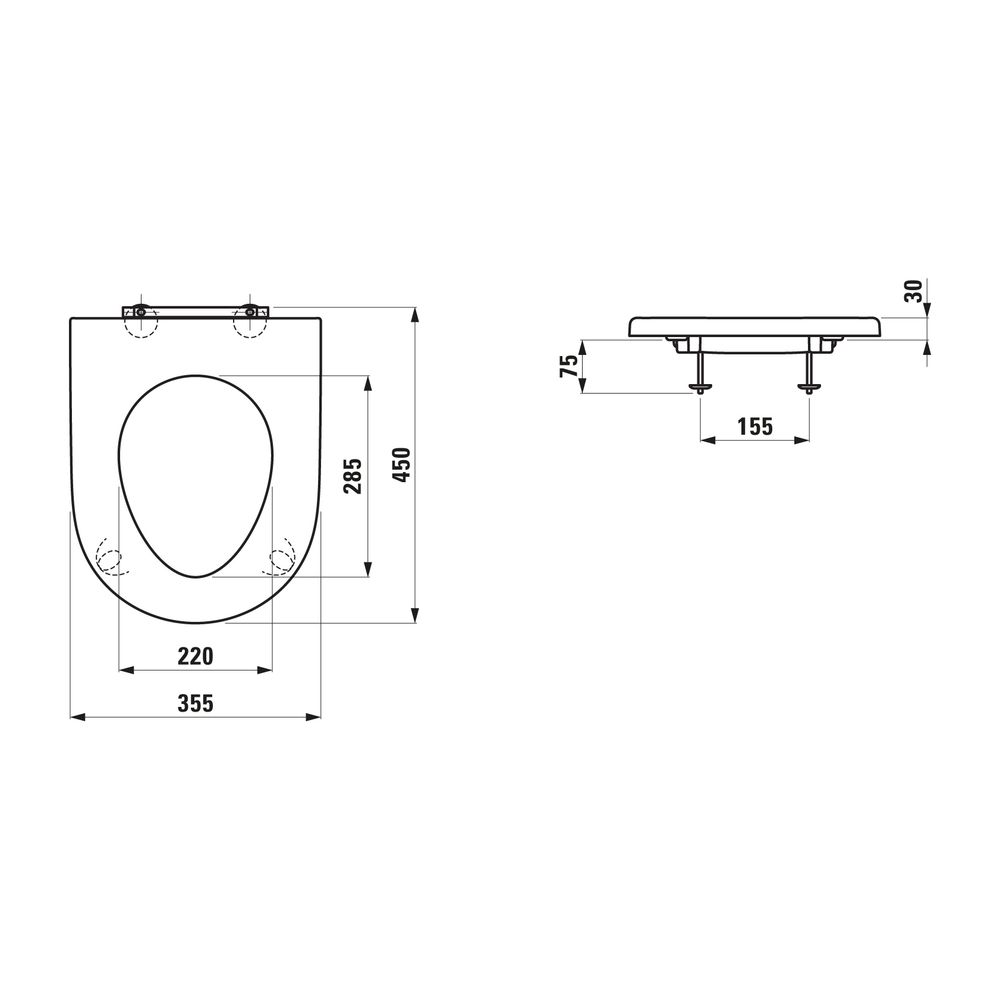 Laufen WC-Sitzring Laufen Pro, ohne Absenkautomatik abnehmbar, Weiß... LAUFEN-H8989513000001 4014804813700 (Abb. 2)