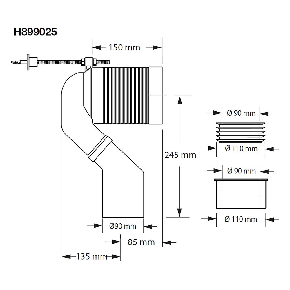 Laufen Ablaufbogen für Stand-WC Vario S-Anschluss, H8990250000001... LAUFEN-H8990250000001 4014804241855 (Abb. 2)
