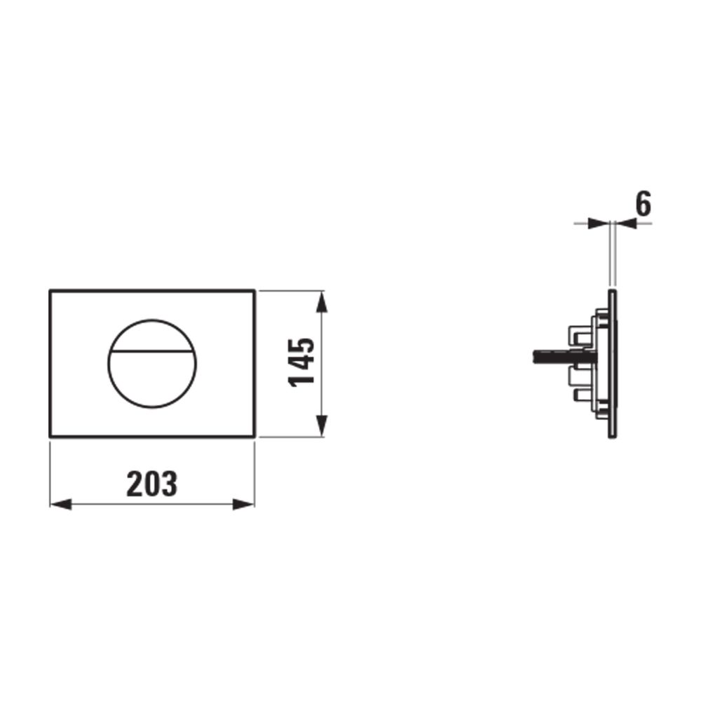 Laufen Drückerplatte Sunrise INEO 203x145x6mm, Weiß, aus Kunststoff, Betätigung ... LAUFEN-H9001120000001 7612738076870 (Abb. 3)