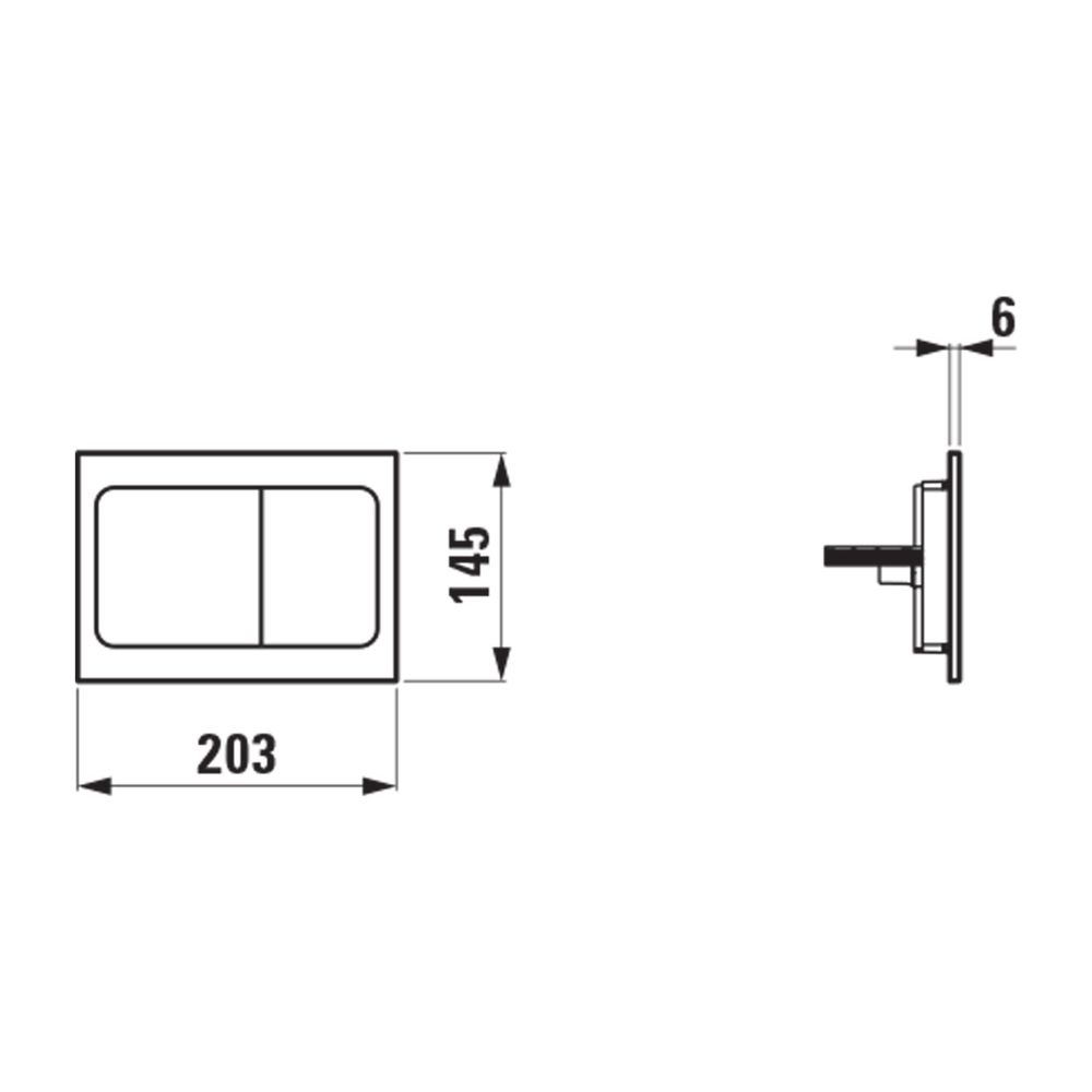 Laufen Drückerplatte AIR INEO 203x145x6mm, Weiß, aus Kunststoff, Betätigung von ... LAUFEN-H9001130000001 7612738076894 (Abb. 3)