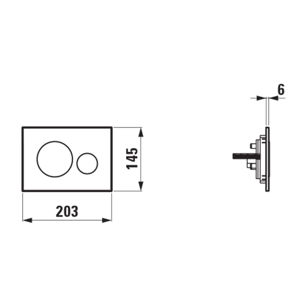 Laufen Drückerplatte Moon INEO 203x145x6mm, Weiß, aus Kunststoff, Betätigung von... LAUFEN-H9001140000001 7612738076931 (Abb. 3)