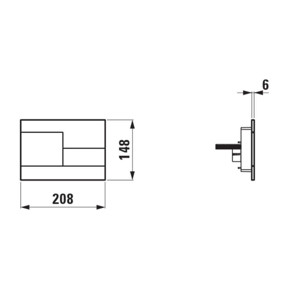 Laufen Drückerplatte Skyline INEO 208x148x6mm, Weiß, aus Kunststoff, Betätigung ... LAUFEN-H9001180000001 7612738077013 (Abb. 3)