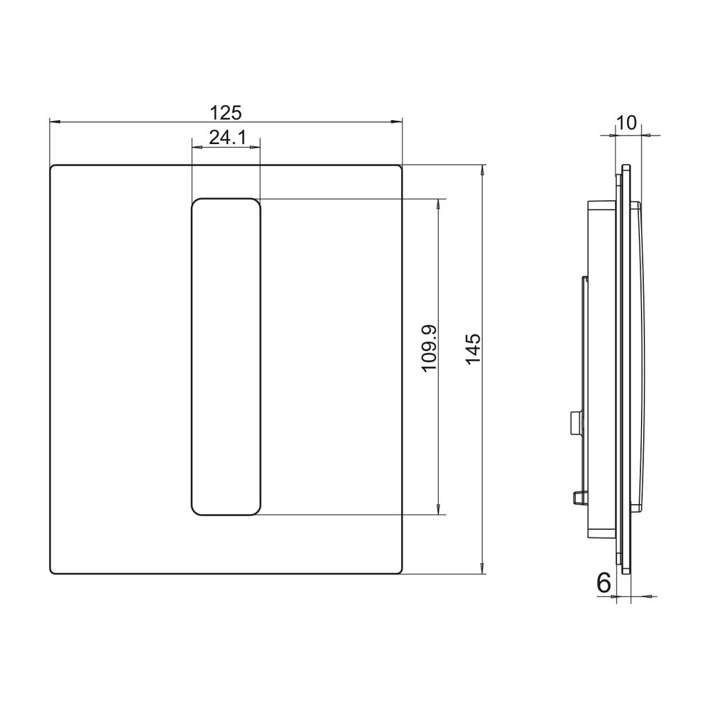Laufen Urinal Drückerplatte AU103 INEO, 125x145x10mm, aus Edelstahl gebürstet... LAUFEN-H9091039280001 7612738028350 (Abb. 2)