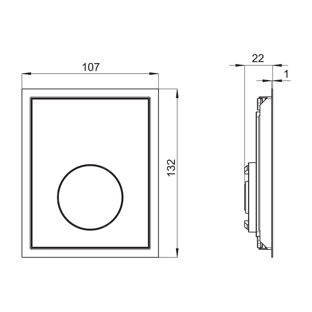Laufen Installationssyt., INEO AU106 Urinal Drückerplatte Kunststoff Weiß, pol. ... LAUFEN-H9091060000001 7612738028381 (Abb. 2)