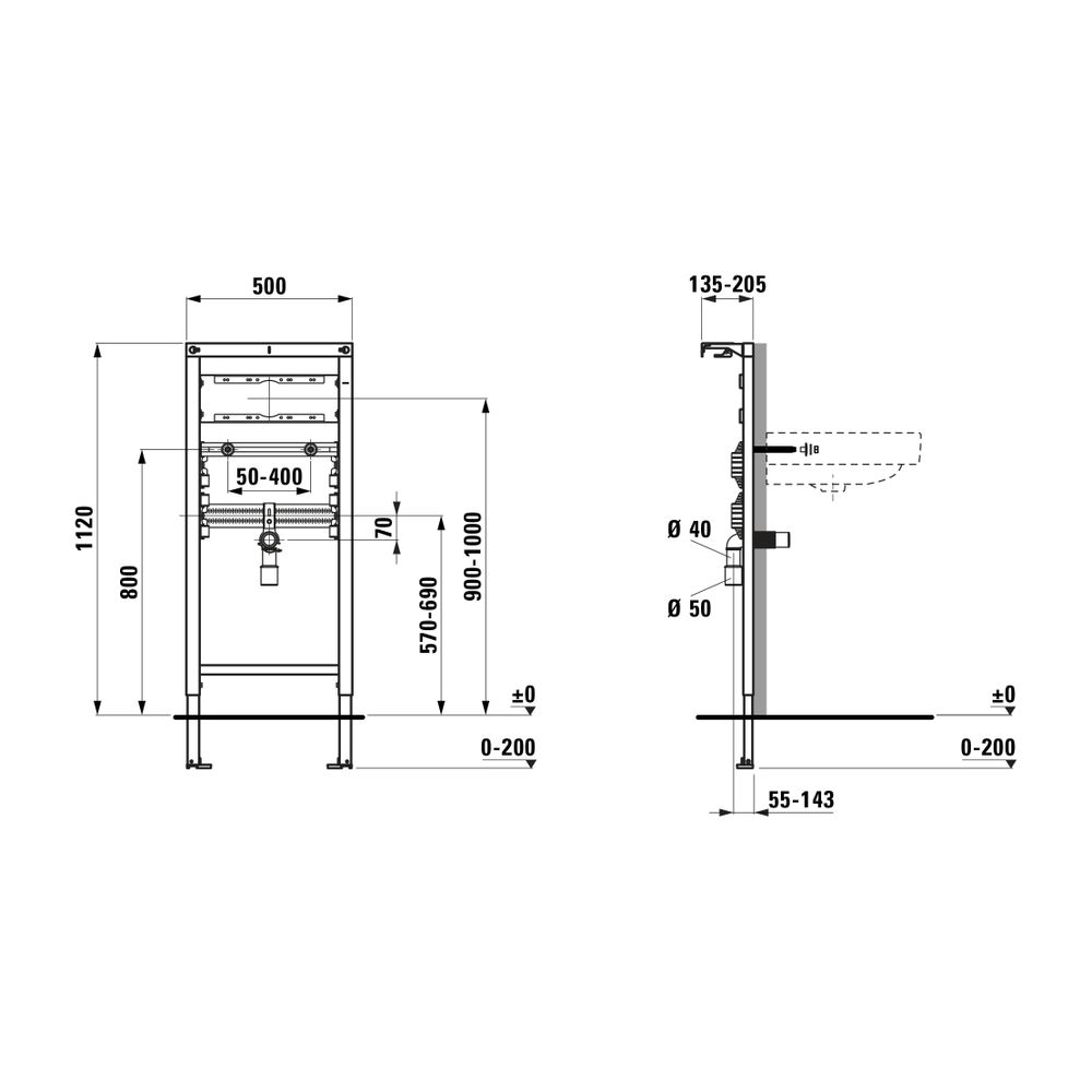 Laufen Installationselement Ineolink für Waschtisch, 1120mm, Traverse für UP-Arm... LAUFEN-H9101110000001 7612738097592 (Abb. 3)