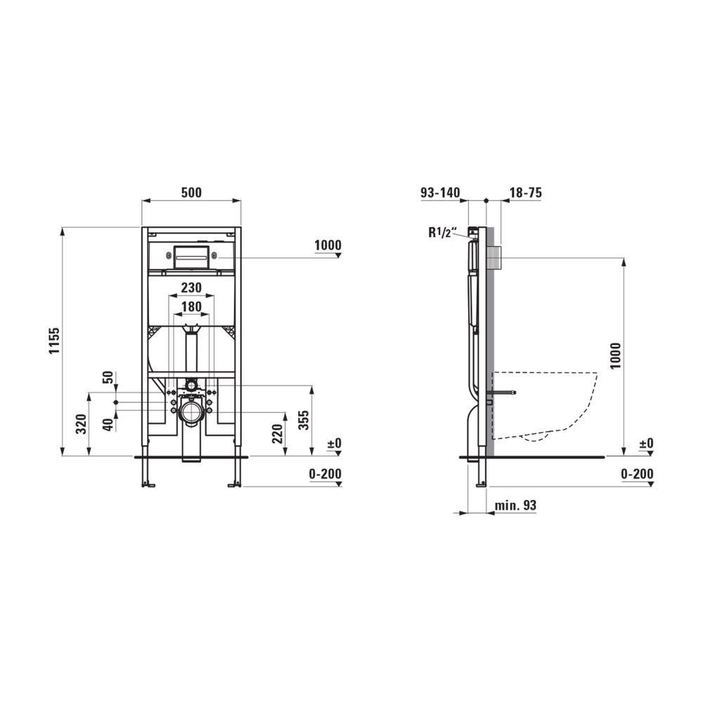 Laufen Installationselement Ineolink, slim, mit Spülkasten für Wand/Dusch-WC, 11... LAUFEN-H9201100000001 7612738070311 (Abb. 3)