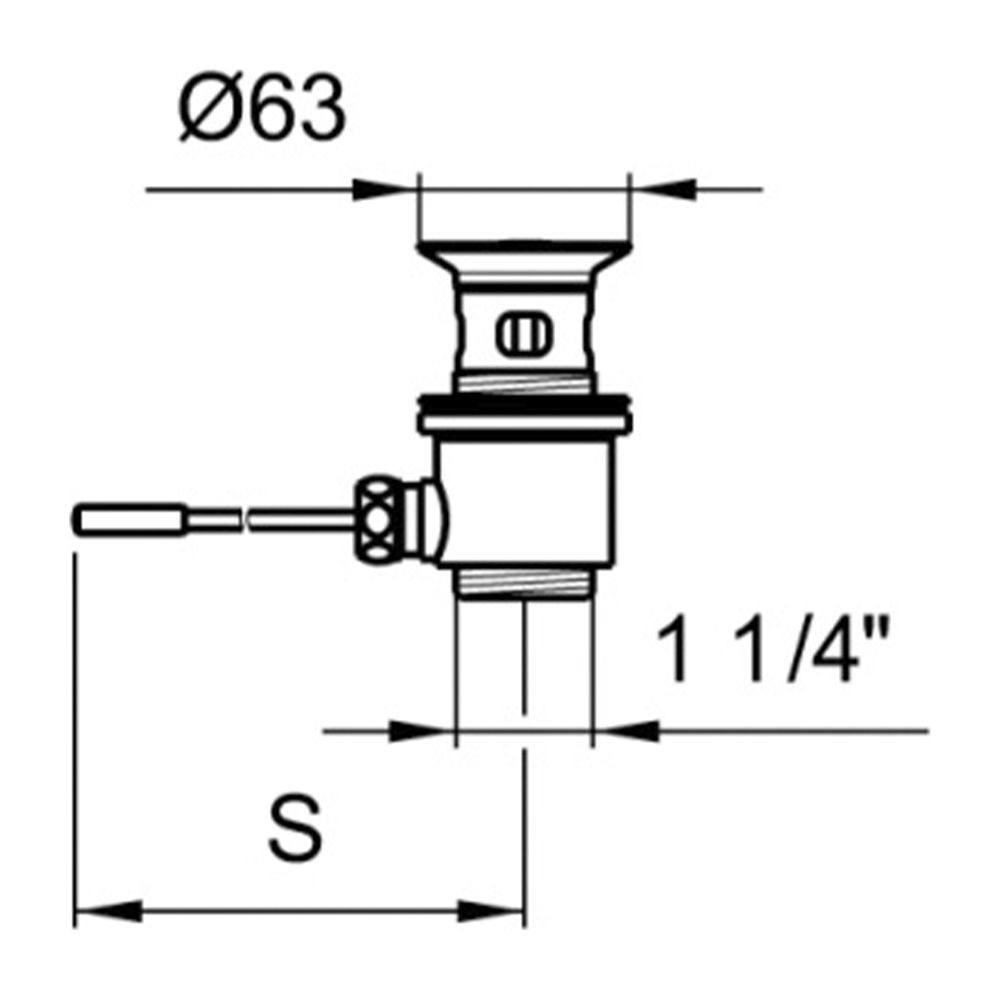 Laufen Ablaufventil, Durchmesser 63mm, Anschluss 1 1/4", mit 216mm Stange... LAUFEN-HF104464100000 7612738966478 (Abb. 2)