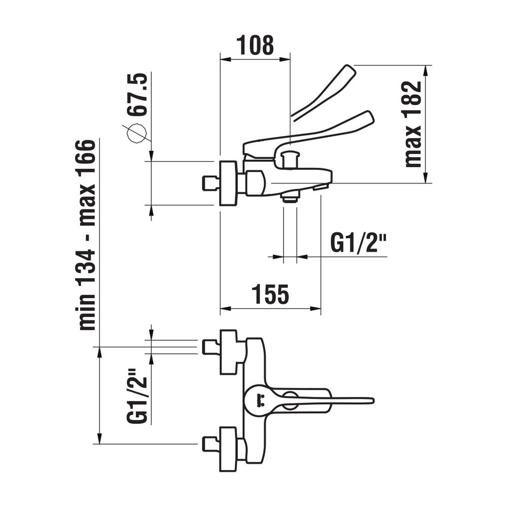 Laufen Einhebel-Wannenmischer Citypro Liberty Kunststoffschlauch 1600mm, Chrom, ... LAUFEN-HF500962100694 7612738993900 (Abb. 2)