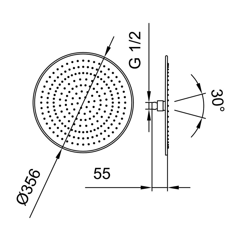 Laufen Kopfbrause Durchmesser 356mm, Edelstahl, verchromt Rund Ohne Brausenarm, ... LAUFEN-HF504726100000 7612738995072 (Abb. 2)