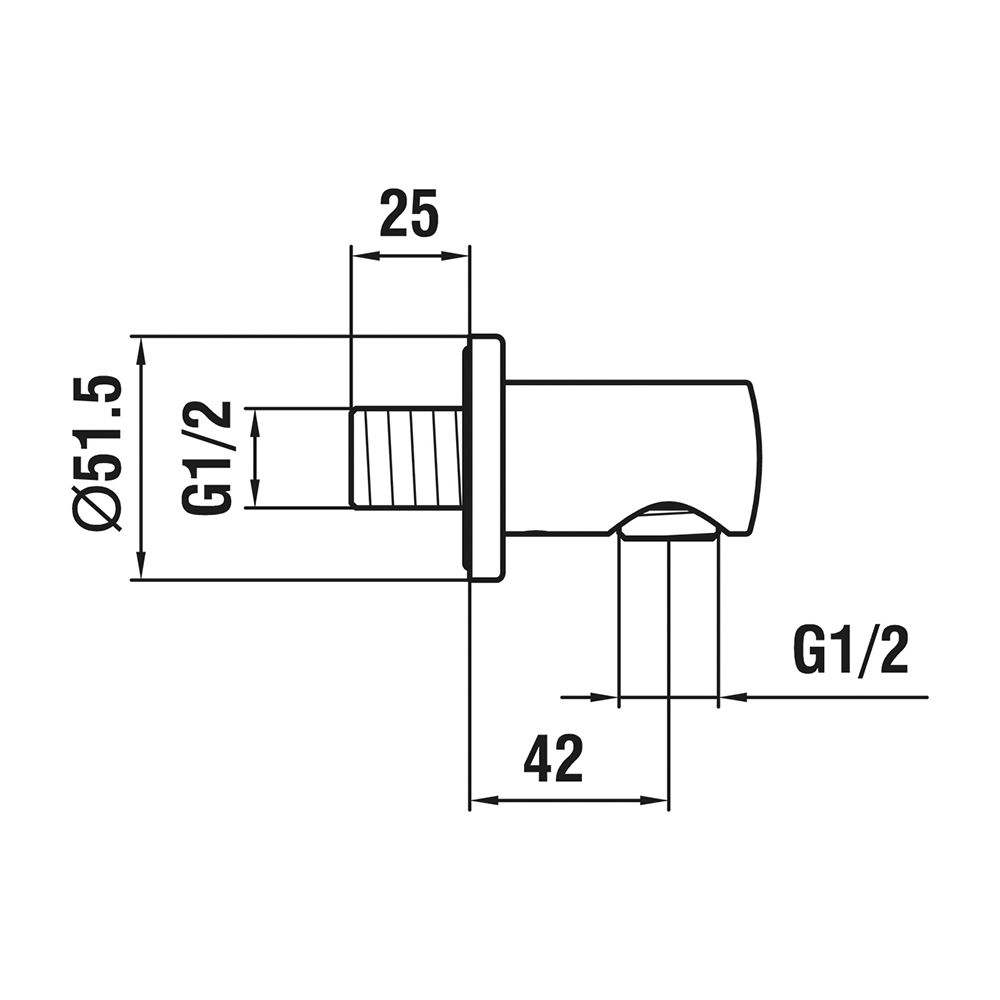 Laufen Anschlussbogen Twin für Handbrause, Ausladung 42mm, PVD Edelstahl-Optik, ... LAUFEN-HF504776423000 7612738995263 (Abb. 2)