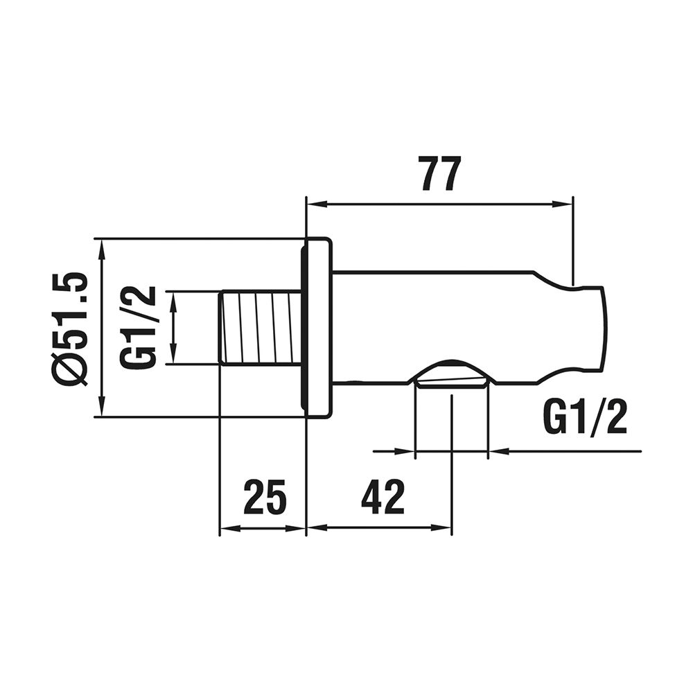 Laufen Anschlussbogen Twin für Handbrause, fester Halter, PVD Gold, Ausladung 77... LAUFEN-HF504778463000 7612738000561 (Abb. 2)