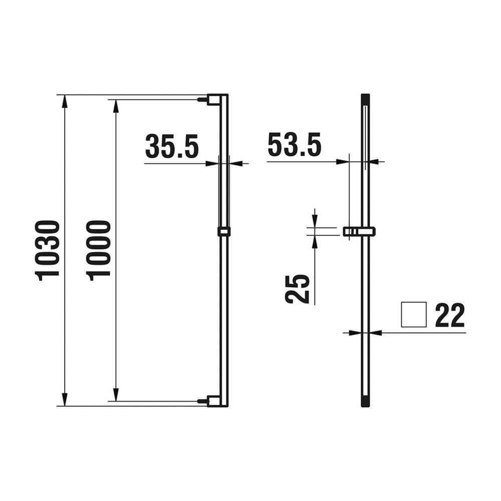 Laufen Brausestange CityGliss, Höhe 1030mm, Vollmetall Chrom... LAUFEN-HF901158100000 7612738001643 (Abb. 2)