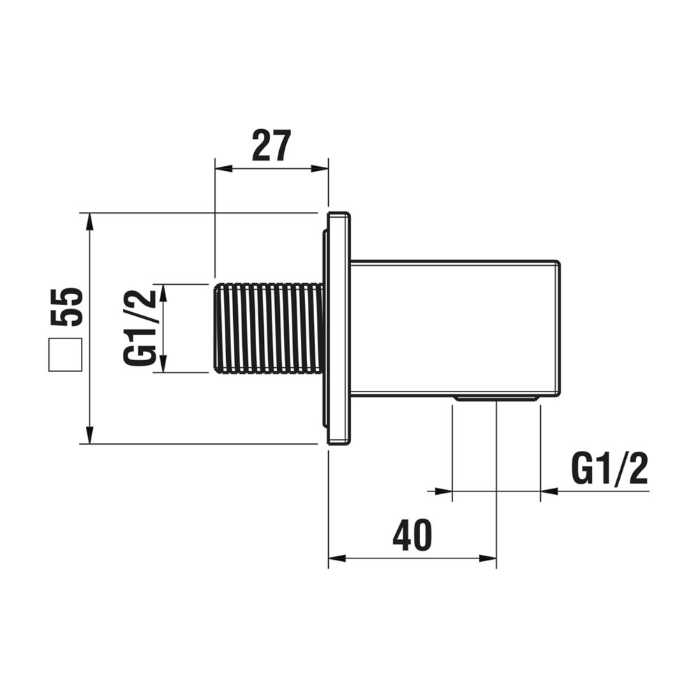 Laufen Anschlussbogen Quadriga für Handbrause, Edelstahl, Ausladung 40mm, mit Rü... LAUFEN-HF901159441000 7612738997274 (Abb. 2)