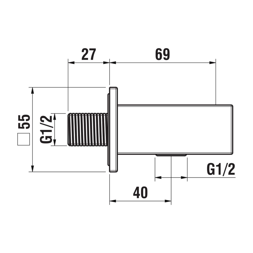 Laufen Anschlussbogen Quadriga für Handbrause, fester Halter, Ausladung 69mm, Ch... LAUFEN-HF901169100000 7612738997328 (Abb. 2)