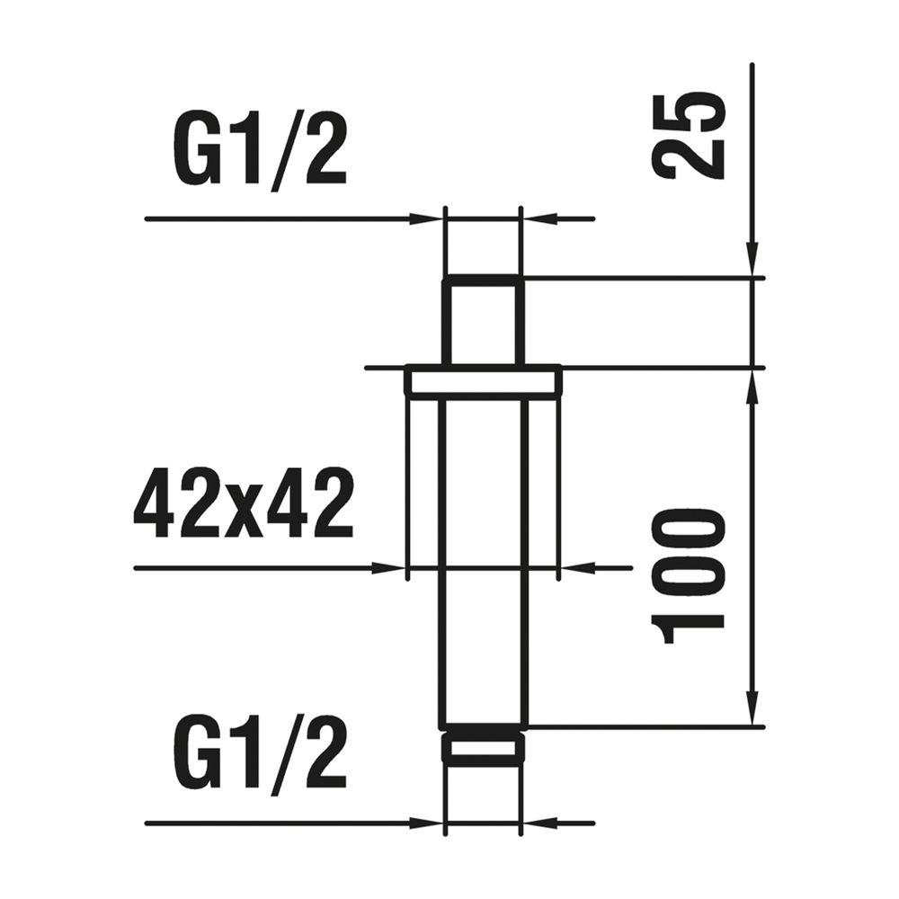 Laufen Brausedeckenarm, quadratische Rosette, Länge 100mm, Chrom... LAUFEN-HF960099100001 7612738998783 (Abb. 2)