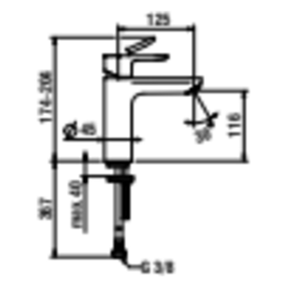 Laufen Waschtisch-Mischer Pro X, Ausladung 125mm, mit EcoPlus, ohne Ablaufventil... LAUFEN-HF506904198000 7612738148751 (Abb. 4)