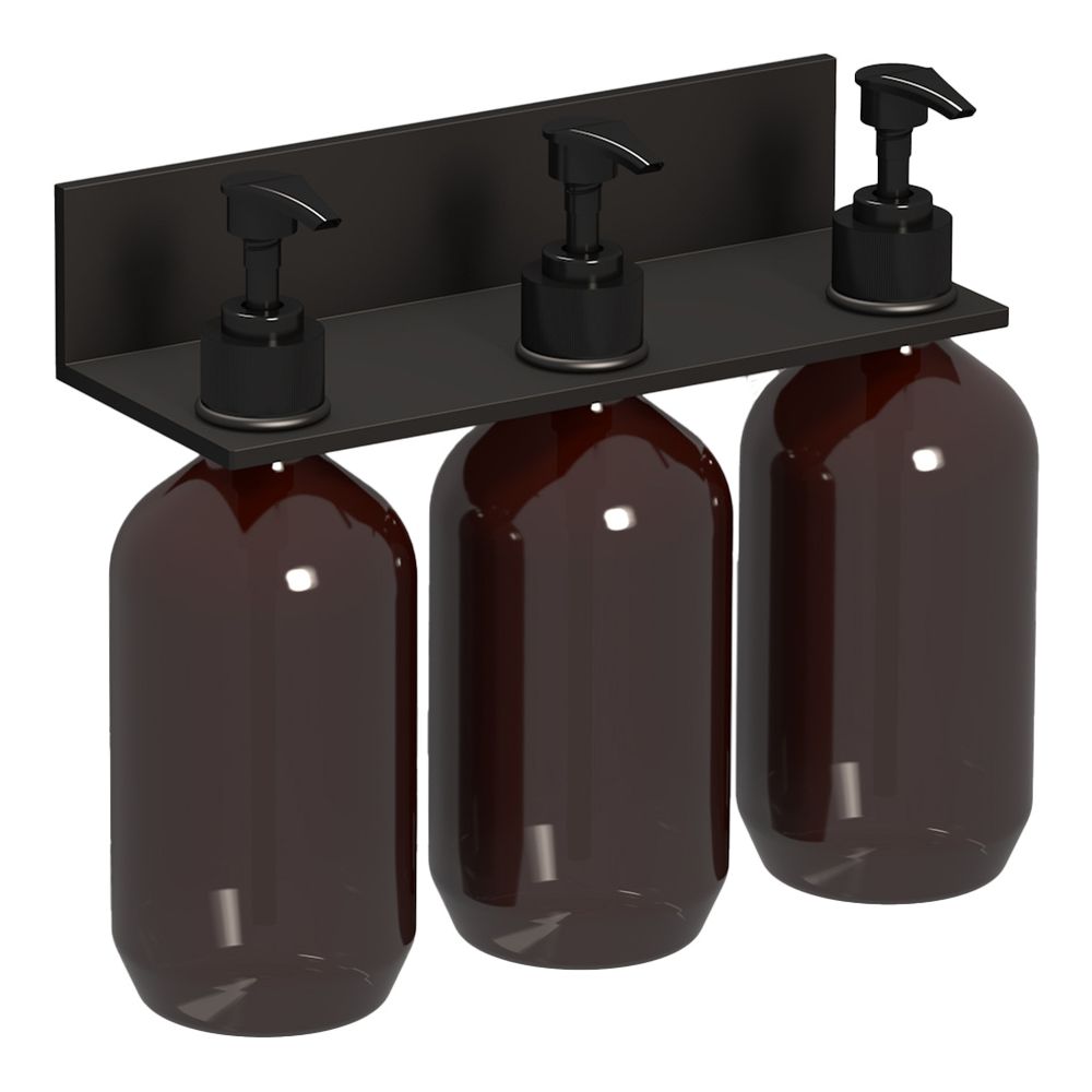Laufen Ablage Assist 257x101mm, mit 3 Seifenspender, Schwarz matt... LAUFEN-H383AS14500001 7612738178024 (Abb. 2)