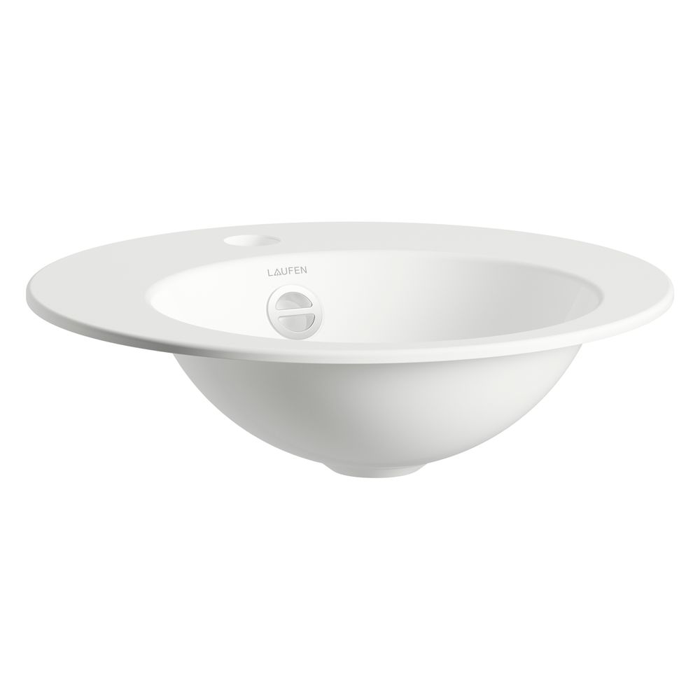 Laufen Einbau-Waschtisch Form rund 400x400x110mm, von oben, mit 1 Hahnloch und Ü... LAUFEN-H517FM30001041 7612738181963 (Abb. 2)