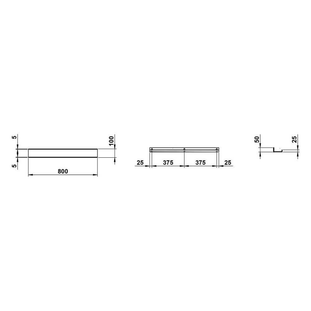 Laufen Ablage Assist 800x100mm, ohne Ausschnitt, Aluminium, Schwarz matt... LAUFEN-H385AS34500001 7612738178147 (Abb. 3)