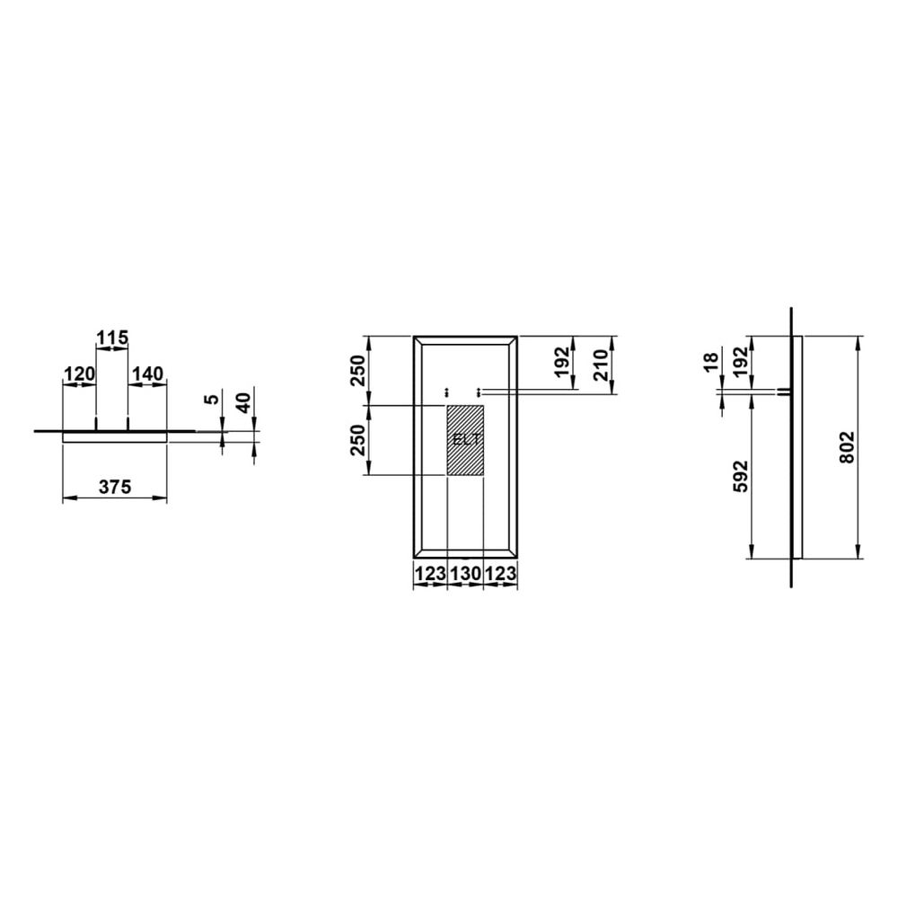 Laufen Spiegel Yva 375x40x800mm, rechteckig, LED-Beleuchtung, Touch-Schalter Ein... LAUFEN-H4484500YV4501 7612738178369 (Abb. 3)