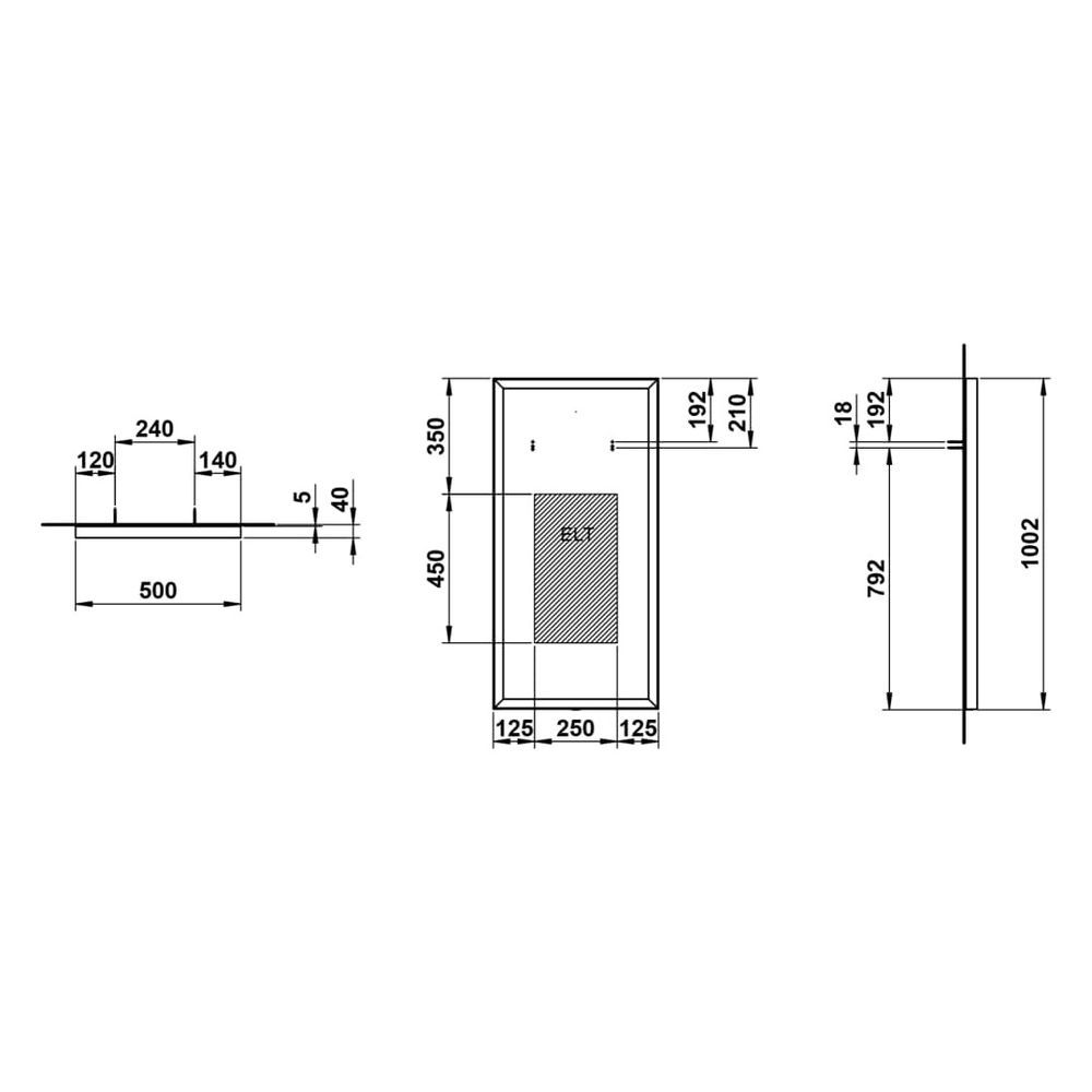 Laufen Spiegel Yva 500x40x1000mm, rechteckig, LED-Beleuchtung, Touch-Schalter Ei... LAUFEN-H4484700YV4501 7612738178406 (Abb. 3)