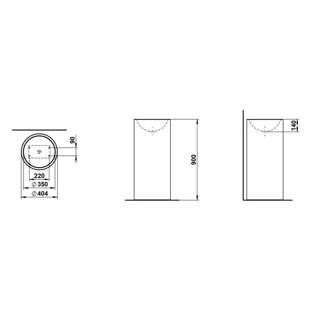 Laufen Waschtisch freistehend Form 404x404x900mm, ohne Hahnloch und Überlauf, We... LAUFEN-H511FM77571121 7612738179038 (Abb. 3)