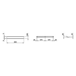 Laufen Ablage Assist 800x100mm, ohne Ausschnitt, Aluminium, Weiß matt... LAUFEN-H385AS32680001 7612738178130 (Abb. 1)